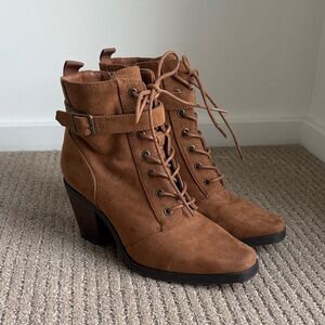 Brown Lace-Up Ankle Boots
